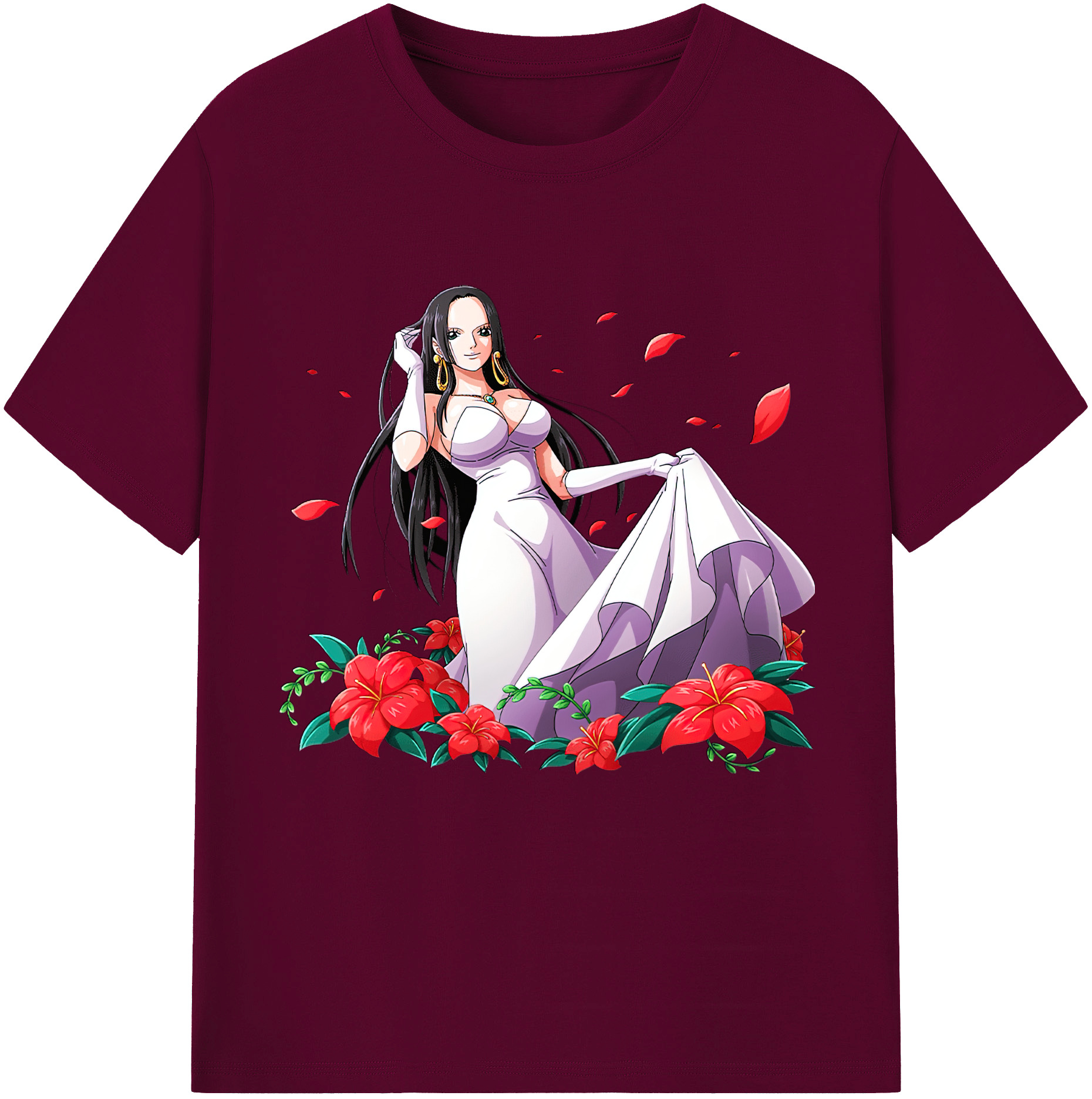 ワンピース ボア・ハンコック ONE PIECE Boa·Hancock レディースカジュアルプリントTシャツ（綿100％）